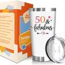 NewEleven 50th Birthday Gifts For Women - 1975 50th Birthday Decorations For Women - Gifts For Her Turning 5 Year Old - 20 Oz Tumbler