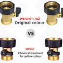 HQMPC Heavy Duty Brass Shut Off Valve Garden Hose Shut Off Valve Garden Hose Connector (2PCS) +4 Extra Pressure Washers