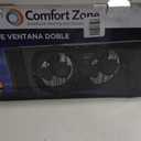 Comfort Zone Window Fan for Bedroom, 9 inch 3 Speed Dual Fans with Auto-Locking Expanders, Window Exhaust Fan, Removeable Bug Screen, Black