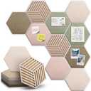 Hexagon Cork Bulletin Board Tiles, Felt Pin Board, 11.8 x 10.2 inches
