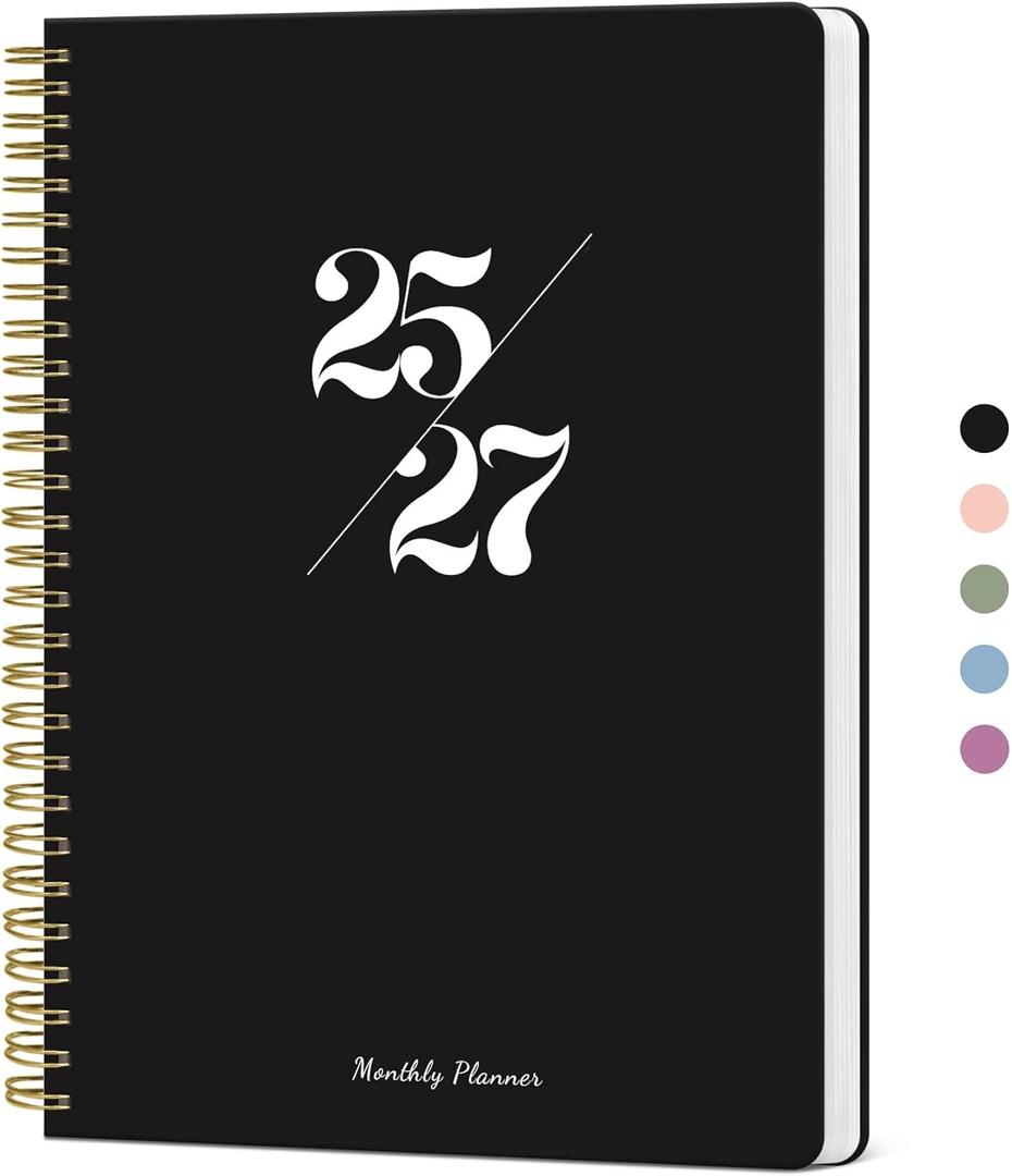 Monthly Planner 2025-2027, 2 Year Months Planner Calendar 2025-2027, July 2025 - June 2027, 7" x 10", 25-27 Monthly Calendar Planner, 24 Months, Perfect for School Office Home Planning - Black