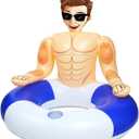 Silph PLC Pool Float, Inflatable Swim Ring with Cup Holder for Party, Pool Toys for Adult/Kids Relaxing & Pool Hunk Ring for Lifeguard