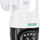 SV3C PTZ WiFi Security Camera Outdoor Dual Lens Wireless IP 4MP Cam with Auto Tracking Floodlight Color Night Vision 2-Way Audio Motion Detection, RTSP, FTP, SD Card Record, PC, APP, Onvif Conformant