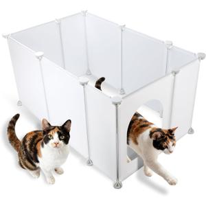 FHTONGE Extra Large Cat Litter Box Enclosure Splash Guard for Any Type, Universal Kitten Litter Pan Pee Shields Wall Protector, Spill Proof Cat Litters Box Privacy Screen for Open Top