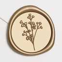 UNIQOOO Wax Seal Stickers - Baby‘s Breath Wedding Invitation Envelope Seal Stickers, Botanical 50 Pcs Self- Adhesive Antique Gold Stickers, Perfect for Invitation, Gift Wrapping, Crafts (Light Gold)