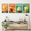 Aestalrcus 4 Pack Framed Paint by Numbers Kit for Adults, Cocktails Adult Paint by Number Kits on Canvas Framed, DIY Acrylic Oil Painting by Numbers for Adults for Gift Home Decor 10x12 inch (Drinks)