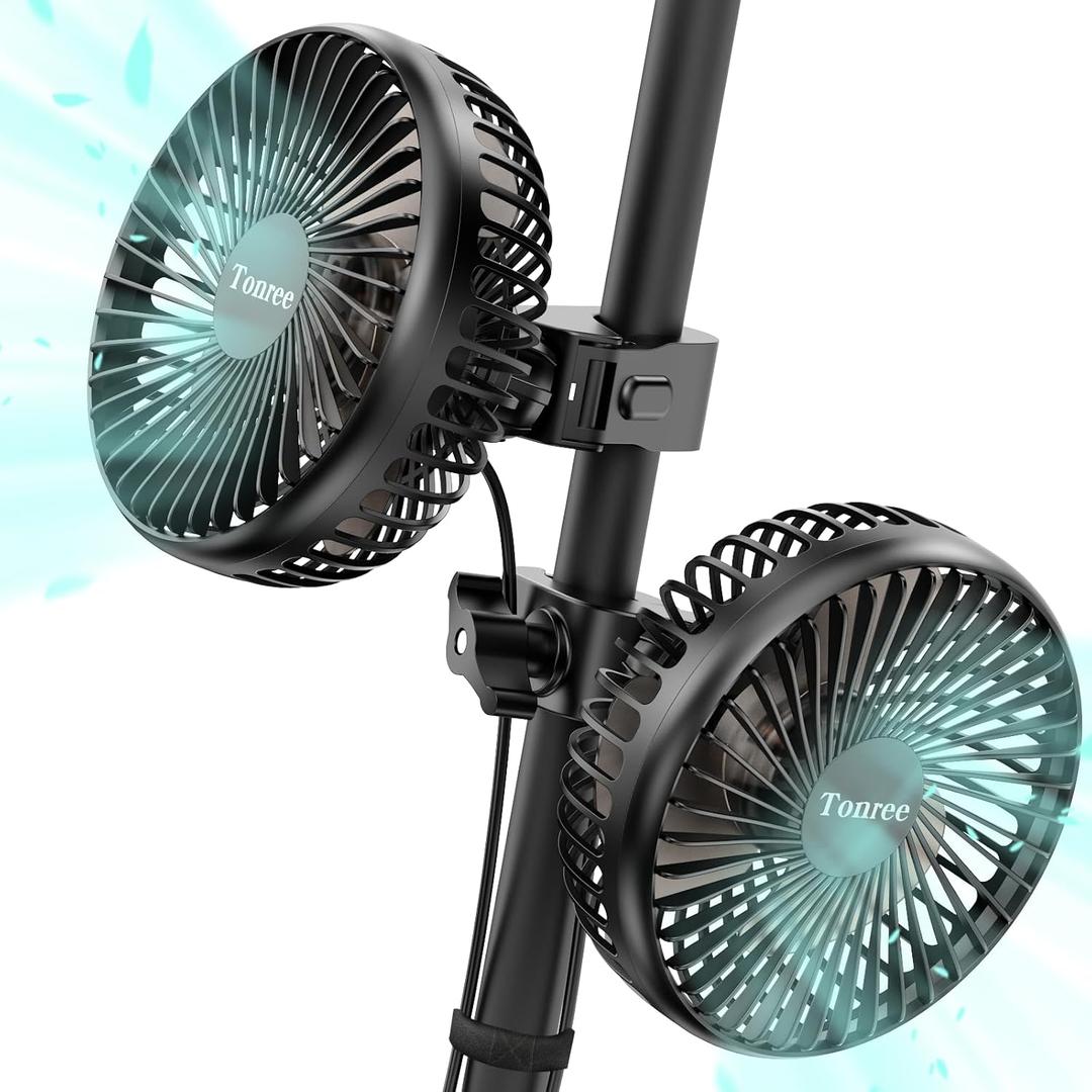 Grow Tent Fan 2 Pack, 5.5" Greenhouse Clip Fan with Brushless Motor and Non-slip Clamp, Strong Airflow and Low Noise, 360 Tilt, Easy Mount for Plant Hydroponics Circulation Cooling Ventilation