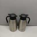 2 PCS 68 OZ Thermal Coffee Carafe, Insulated Stainless Steel Coffee Carafe Double Walled Vacuum Thermal Pot Flask with Brushes Thermos for Keeping Hot Coffee Tea Home and Office (Silver)