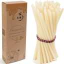 Pure Beeswax Candles, 6.3" Decorative Thin Taper Candles,Honey Scented, Dripless, Smokeless, 30min Burn Time for Birthday, Dinner, Prayer, Church, Hanukkah, Christmas (White, 50 pcs)