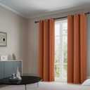 DUALIFE Rust Burnt Orange Blackout Bedroom Curtains 63 Inch Length Grommet Drapes Room Darkening Thermal Insulated (42 x 63 in, 2 Panels)