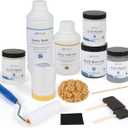 Epoxy Countertop Paint Refinishing Kit for Kitchen Bathroom Glossy Coating for Marble Granite Laminate Ceramic Tile, Cover 40 sq.ft, Granite White