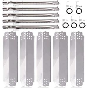 Grill Replacement Parts for Nexgrill 5 Burner 720-0888, 720-0888N, Nexgrill 4 Burner 720-0830H, Members Mark 720-0882D, Stainless Steel Heat Plates, Burner Tubes and Grill Igniters Replacement Kit.