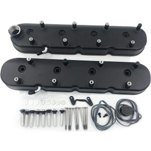 GM LS Cast Aluminum Tall Valve Covers with Coil Mounts for LS1 LS2 LS3 LS6 5.3 6.0 (black)