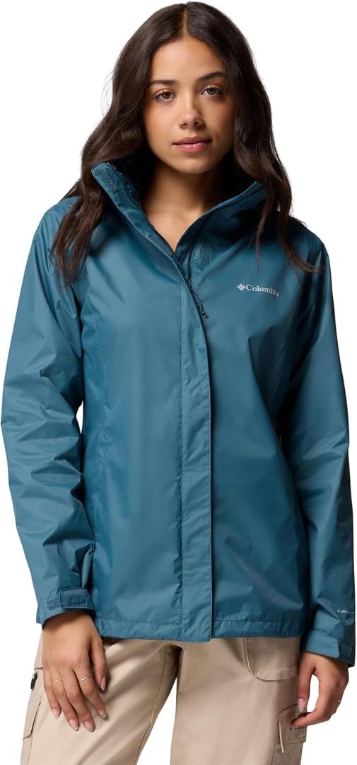 Columbia Women's Arcadia II Waterproof Rain Jacket, Everblue, 2X
