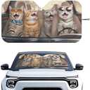Bulopur Sun Visor for Car Windshield Funny Cat Front Window Sun Shade Foldable UV Ray Sun Visor Protector Sunshade Easy to Install Universal Vehicle Accessories