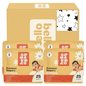 Hello Bello Diapers, Size 3 (14-24 lbs) Superstars - 100 Count Value Pack of Premium Disposable Baby Diapers, Hypoallergenic with Soft, Cloth-Like Feel