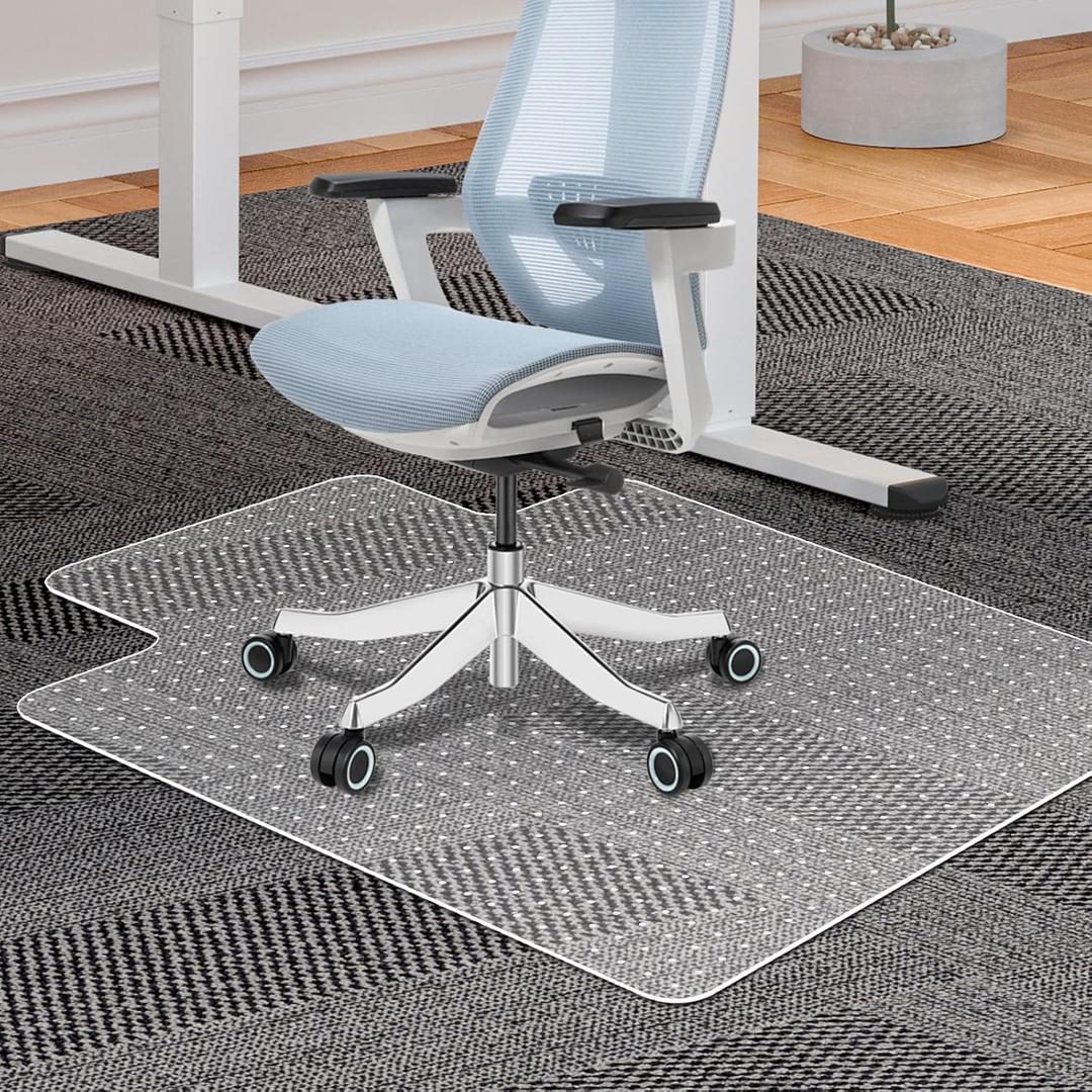 Clear Office Chair Mat for Carpet - 36"x48" Heavy-Duty Protection for Low Pile Carpets - Not Suitable for Hardwood Floors, 4836inch