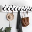 Tatub 38.6" White Coat Rack Wall Mount with 10 Hooks, Large Coat Hanger Wall Mount, Heavy Duty Rustic Entryway Organizer Hooks for Hanging, Hat, Bag, Jacket