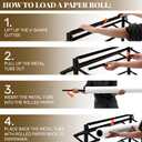 Landhoow Large Paper Roll Holder- Dispenser Rack and Cutter, 8 Racks for Large, 36 Inch, Craft, Gift Wrap and Kraft Rolls, Mobile Rolling Organizer for Classroom Studio Retail(Black)