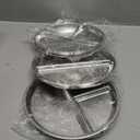 Stainless Steel Kids Plates 3 Packs, Deepened 9" Portion Control Plate Divided Plate for Toddlers Bigger Appetite, Non Toxic Unbreakable Metal Lunch Dishes