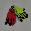 BOSS Men's Task Pack of 2 High Performance Synthetic Leather Palm Work Gloves, Abrasion Resistant, Black, Red, Yellow, XL (Large)