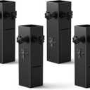 College Dorm Bed Risers 3.15" Diameter Carbon Steel Metal Bed Riser Square Tall Bed Riser for Wooden Bed Frame Table Adjustable Height 3.2" or 5.1", Supports up to 10,000 lbs