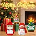 Funny Handmade Crochet Christmas Decorations,Cute Christmas Tree Santa Claus Snowman Deer Ornaments Decor with Card,Best White Elephant Gifts for Adult Kids,Unique Stocking Stuffers Idea for Women Men