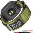 Garmin Venu Quick Pins Watch Band, Rugged Nylon Sports Strap With Woven Loop Design, Compatible With Venu 2, 3, Plus, Sq, Sq 2, Music (Not 2S) (Green)