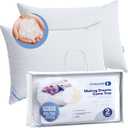 Continental Bedding Feather Goose Down Pillows - Luxury & Breathable Bed Pillows for Sleeping, Back, Side & Stomach Sleepers - 12-20In Size, Pack of 1-50% Down & 50% Feather Filled