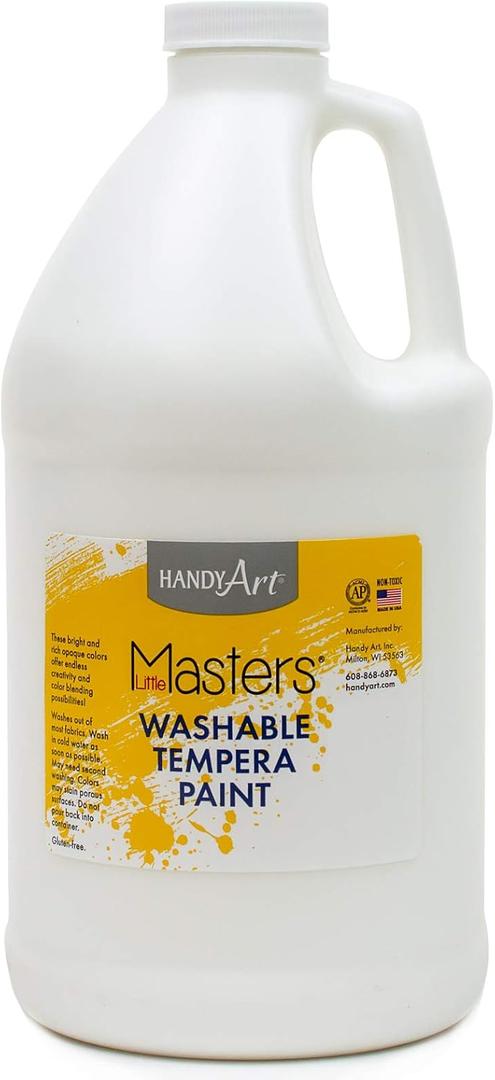 2 x Handy Art Little Masters Washable Tempera Paint, 64 Fl Oz (Pack of 1), White