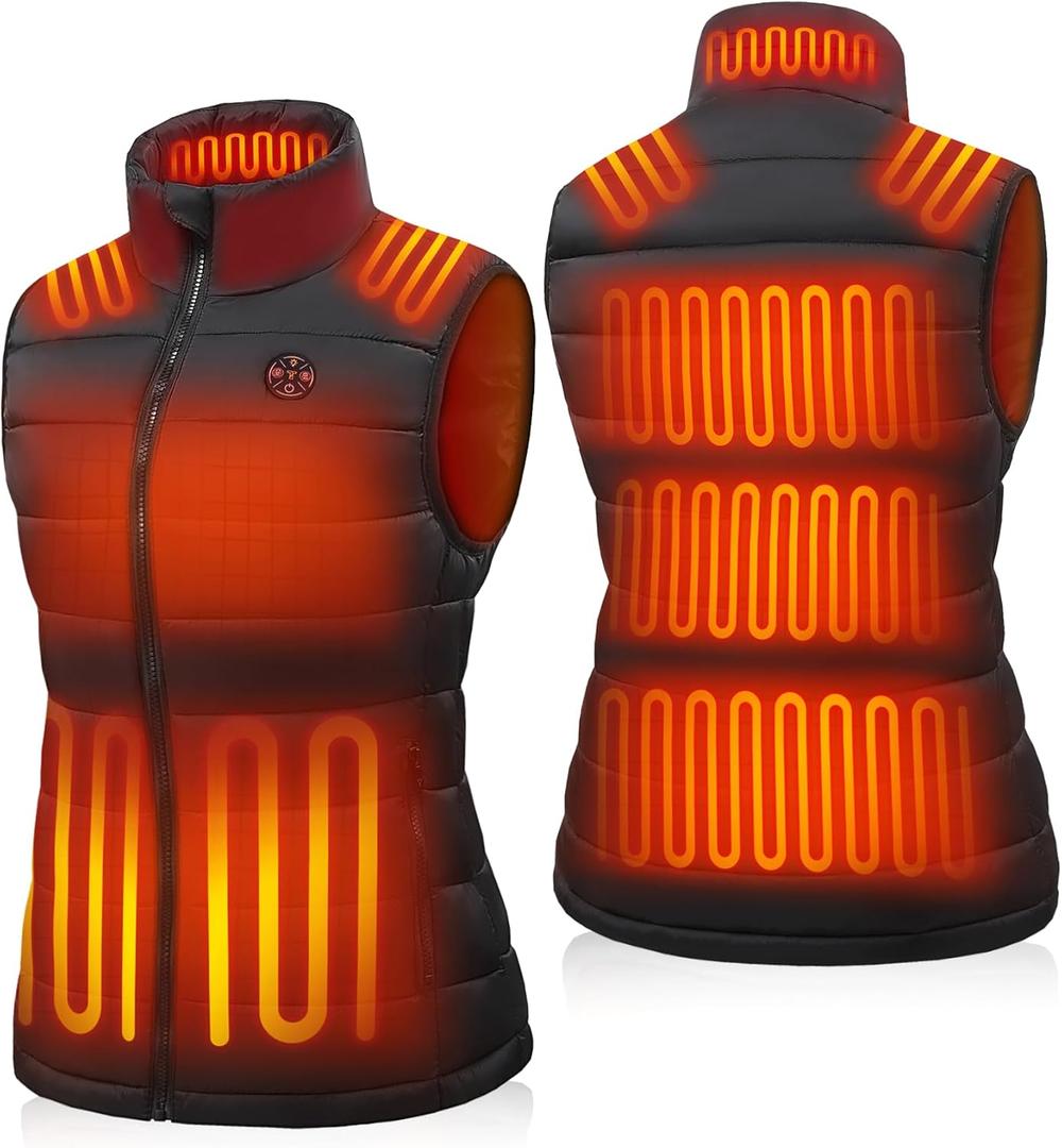 Women Heated Vest, Electric Warming Sleeveless Jacket Lightweight Rechargeable Winter Outerwear for Outdoor Hiking Work, M