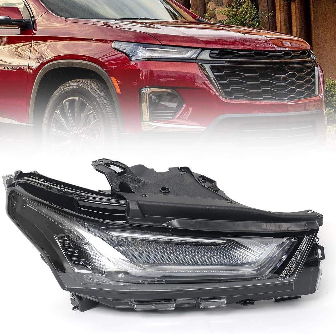 Huray Right LED Daytime Running Light for Chevy Traverse 2022 2023 DRL w/Bulbs RH Upper Turn Signal Driving Lamps Clear Lens Replacement for GM2563122 85584766 Passenger Side