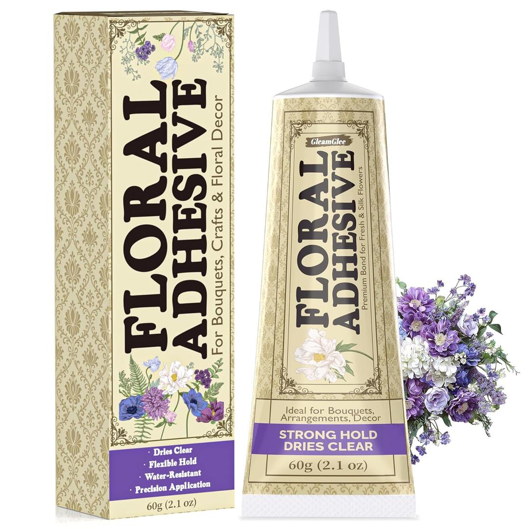 Floral Adhesive 2.1 Oz  Clear Waterproof Liquid Flower Glue for Fresh Flowers, Fast-Drying Flexible Glue for Floral Arrangements, Corsages, Bouquets, Florist & Craft Projects