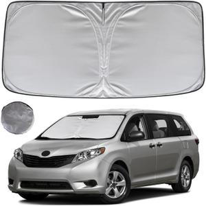 KAYZT Windshield Sun Shade for 2011-2020 Toyota Sienna Mini Van Foldable Sunshade Front Window Custom Fit Car Accessories
