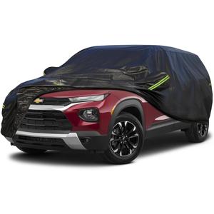 KouKou Waterproof SUV Car Cover Suitable for Chevy Trailblazer from 2020 to 2025, 6 Layers Windproof All Weather Waterproof Outdoor Cover Sun Rain UV Dust Snow Protection. Black