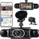360 Degree View 4 Channel Dash Cam for Cars,2K Dash Cam Car Camera Front and Rear Inside Left Right,3 Dashcams with GPS Wi-Fi & App Control Night Vision,Loop Recording G-Sensor,24H Parking Mode