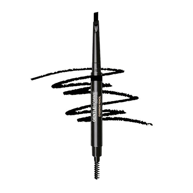 Gentlehomme - Men's 2-in-1 Eyebrow Brush & Pencil - Shape, Define & Fill In - Ultra-Thin, Long-Lasting Black - Vegan, Black