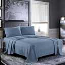 Pure Bedding Full Sheet Set - Luxury 1800 Ultra-Soft Microfiber Full Bed Sheets - Double Brushed - Deep Pockets - Easy Fit - 4 Piece Set - Bedding Sheets & Pillowcases (Full, Ash Blue)