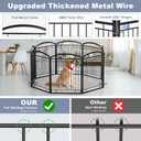 Full Metal Free Standing Dog Gate with Door for Indoor Outdoor,192'' Extra Wide 32'' Tall Dog Gates for Doorways, Large Openings, Decks, Freestanding Portable Pet Fence (8 Panels, Black)