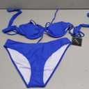 ZAFUL Women High Cut Bikini Sets String Sexy Swimsuit Two Piece Underwire Bathing Suit Brazilian Cheeky Cut Out Cute Swimwear (Medium, Blue)