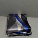 weesire Blue and Grey Blackout Curtains Modern Striped Decorative 100% Light Blocking Darkening Grommet Blue Curtain for Living Room Villa, Bedroom Gray and Blue 2 Panels Set, 52x63 Inches