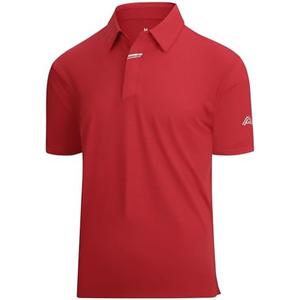 Esabel.C Jacquard Golf Shirts for Men Moisture Wicking Short Sleeve Performance Dry Fit Active Mens Polo Shirts, Size: XL