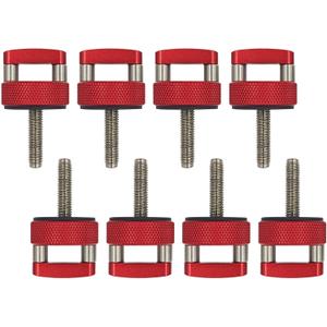 Red Hard Top Bolts Quick Removal Fastener Thumb Screw Nuts Tie-Down Enhanced D-Rings for Compatible Jeep Wrangler TJ JK 2007-2022(8 PCS)
