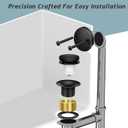 Tip-Toe Bathtub Drain Kit with Two-Hole Overflow Plate, Premium Quality Bath Tub Drain Replacement fits for All Bathtub, Universal Fine/Coarse Thread Bathtub Stopper (Matte Black)
