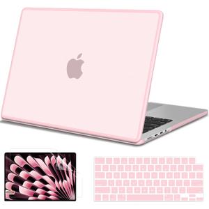 G JGOO Compatible with MacBook Pro 14 inch Case 2026-2021 M5 Pro/Max M4 M3 M2 M1 A3427 A3426 A3434 A3112 A3185 A3401 A2918 A2992 A2779 A2442, Anti-Crack TPU Bumper Hard Shell Case, Frosted Baby Pink