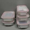 5 PCS Glass Food Storage Set - 100% Airtight & Leakproof, BPA Free lids, Freezer to Oven Safe