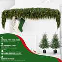 2PCS 9FT Christmas Cedar Garland with 100 Led Lights, Full 240 Pine Branches, Realistic Garland Artificial Greenery for Fireplace,Wall Indoor Outdoor Decorations