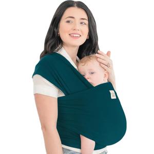 KeaBabies Baby Wrap Carrier - All in 1 Original Baby Carrier Newborn to Toddler Sling, Easy to Wear, Hands Free Bonding, Lightweight, Breathable Infant Wraps (Peacock Green) (One Size (Pack of 1))
