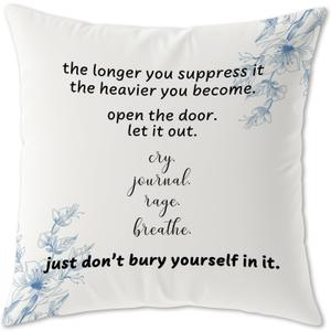 Mental Health Office Decorative Pillow Covers 18x18, Inspirational Positive Affirmation Decorative Throw Pillow Covers for Counseling Therapy Office Home