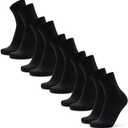 DANISH ENDURANCE Quarter Athletic Socks  Breathable Fast-Dry Running & Gym Workout Socks for Men & Women, 3 & 5-Pack (Medium, Black)